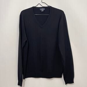 Brooks Brothers 346 Merino Wool Blend Sweater Mens Large V-Neck Pullover Preppy